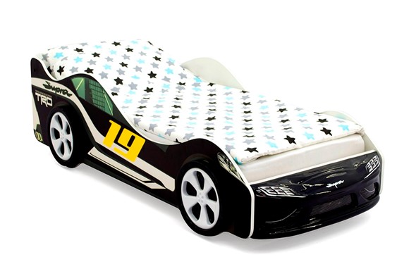 Кровать-машина детская Супра черная в Перми - изображение