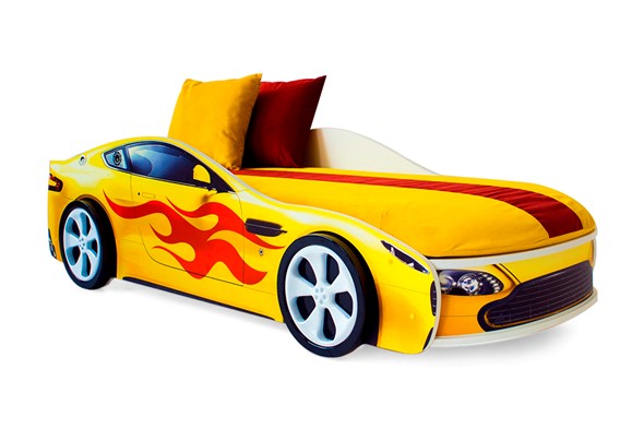 Кровать-машина детская Бондимобиль желтый в Перми - изображение