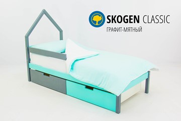 Детская кровать-домик мини Skogen графит-мятный в Березниках - предосмотр