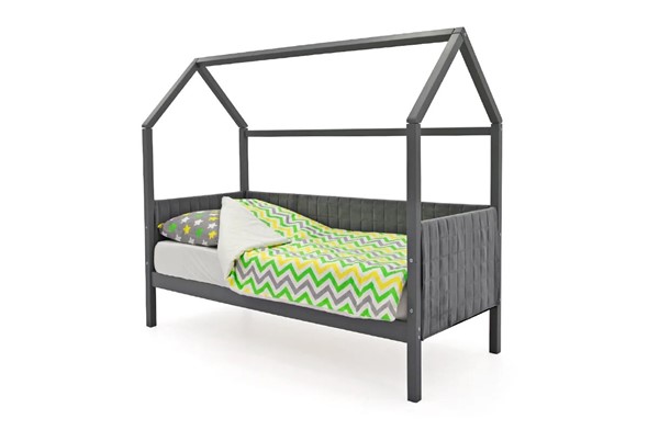 Кровать-домик в детскую «Svogen графит» мягкая в Перми - изображение