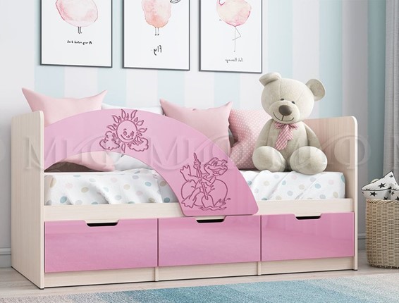 Детская кровать Юниор-3, Розовый металлик в Перми - изображение