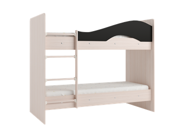 Детская  двухъярусная кровать Мая с 2 ящиками на щитах, корпус Млечный дуб, фасад Венге в Перми - предосмотр 3