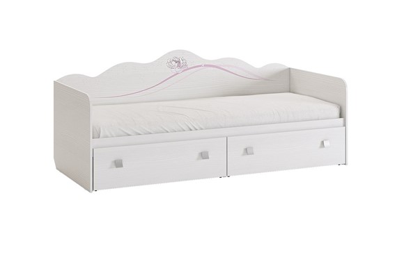 Кровать детская Фэнтези с ящиками, белый рамух в Перми - изображение