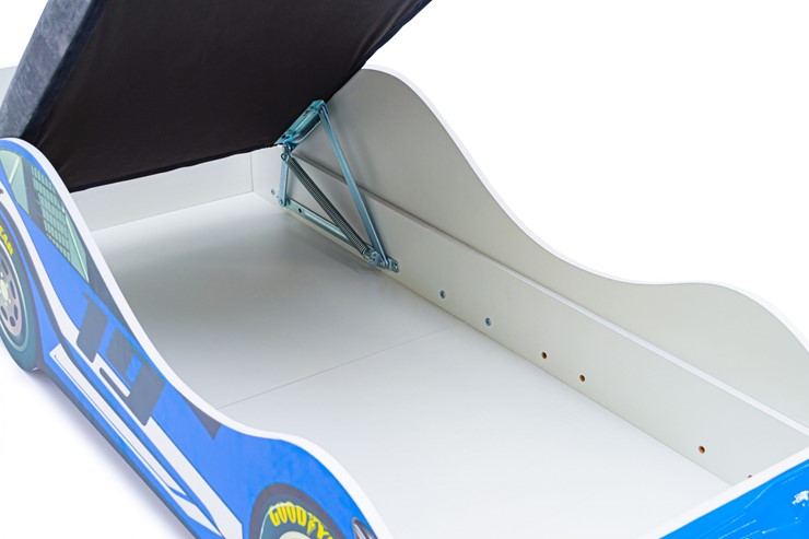 Детская кровать-машина с подъемным механизмом Супра синяя в Перми - изображение 5