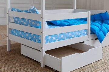 Детская двухъярусная кровать без крыши с ящиками, цвет белый в Перми - предосмотр 3