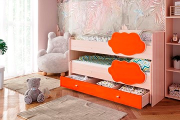 Детская 2-ярусная кровать Соник 1.6 с ящиком, Оранжевый в Березниках
