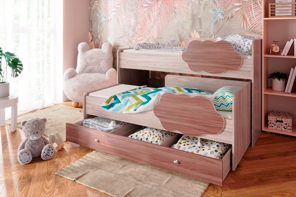 Детская 2-этажная кровать Соник 1.6 с ящиком, Ясень Шимо в Чайковском - изображение