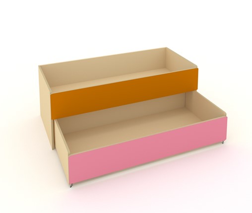 Кровать для детей 2-х уровневая КД-2, Беж + Оранжевый + Розовый в Чайковском - изображение