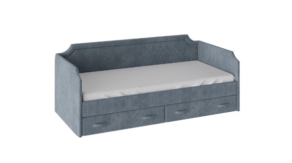 Кровать подростковая Кантри Тип 1, ТД-308.12.02 (Замша синяя) в Перми - изображение