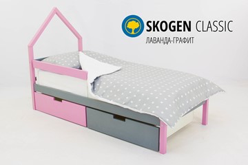 Кровать-домик в детскую мини Skogen лаванда-графит в Перми - предосмотр