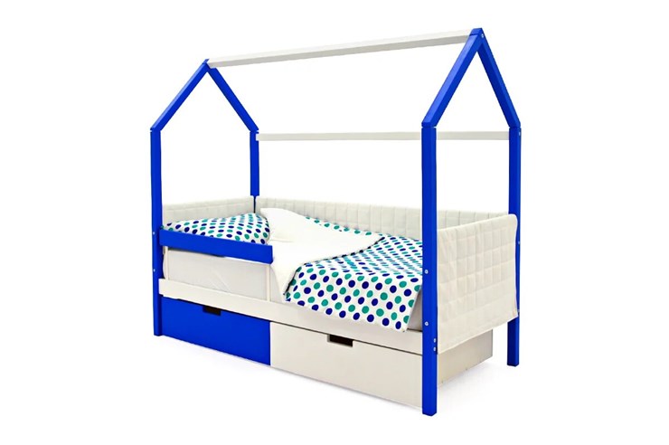 Кровать-домик «Svogen сине-белый» мягкая в Перми - изображение 4