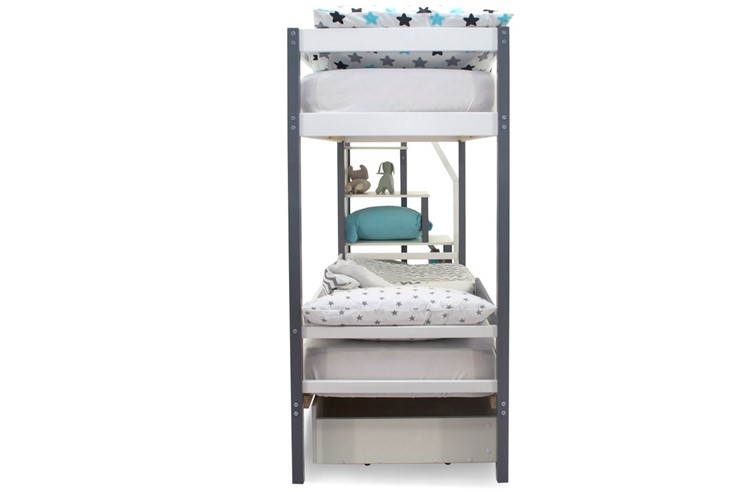 Детская двухэтажная кровать Svogen графит-белый в Перми - изображение 8