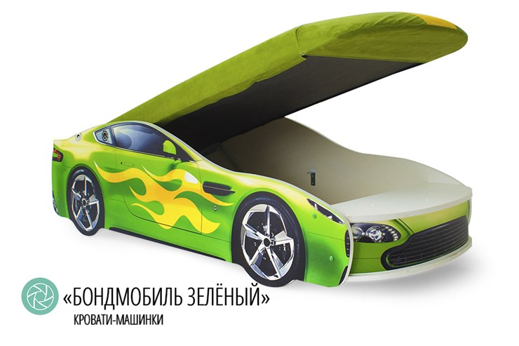 Детская кровать-машина Бондимобиль зеленый в Перми - изображение 1