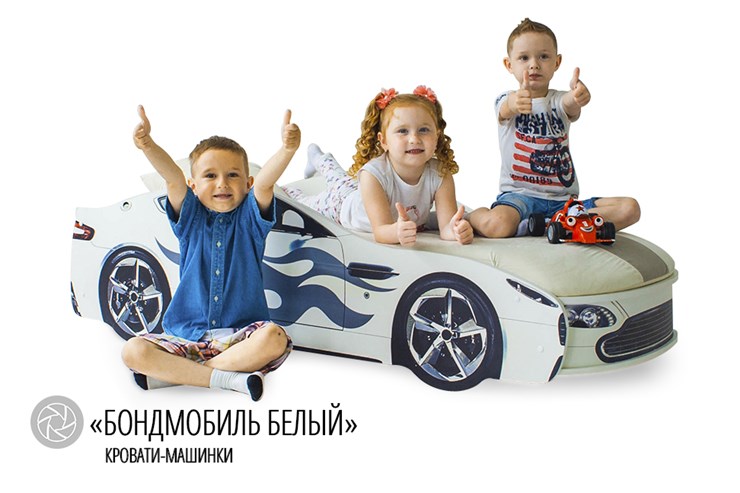 Кровать-машина Бондимобиль белый в Перми - изображение 3