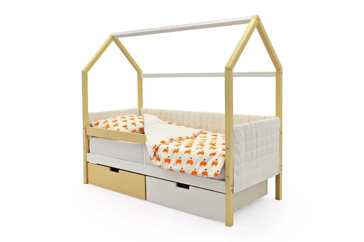Кровать-домик в детскую «Svogen бежево-белый» мягкая в Перми - изображение 4