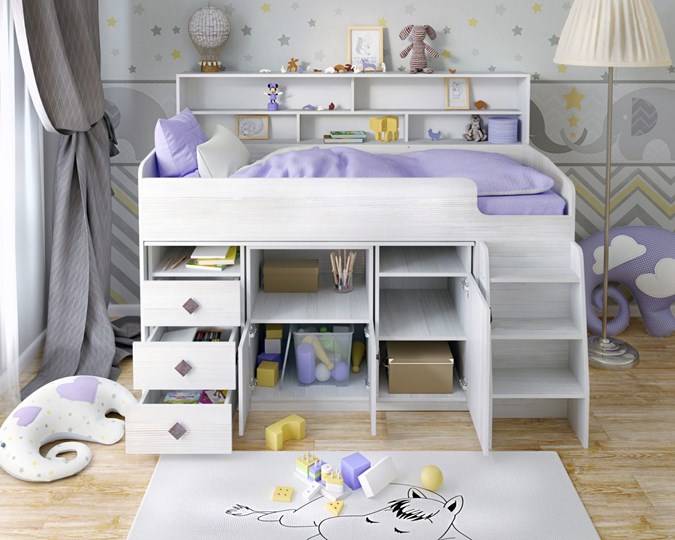 Кровать-чердак детская Малыш-5, цвет Винтерберг в Соликамске - изображение 3