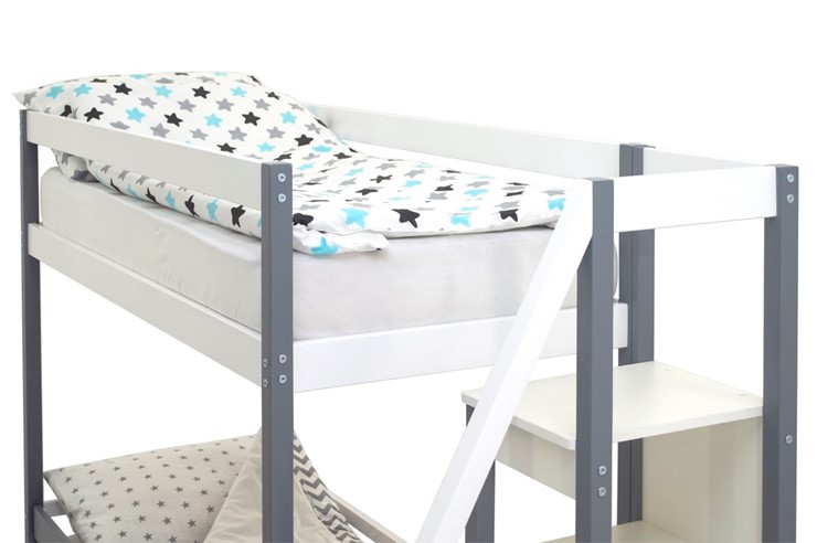 Детская двухэтажная кровать Svogen графит-белый в Перми - изображение 10