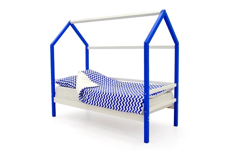 Кровать-домик детская Svogen сине-белый в Перми - изображение 1