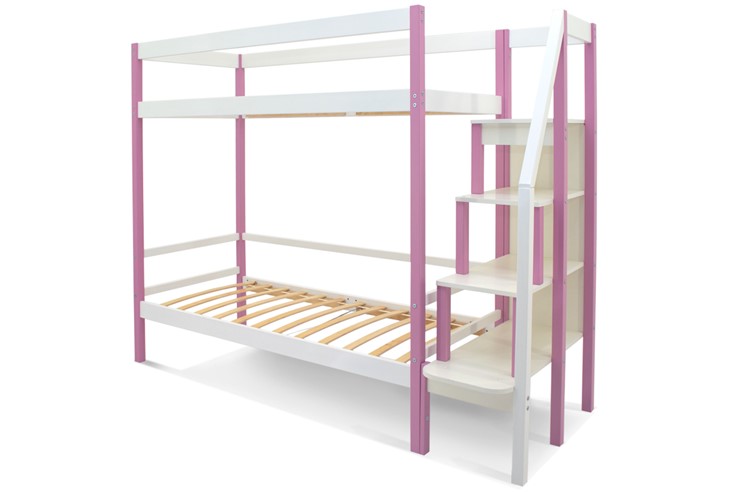 Детская 2-этажная кровать Svogen лаванда-белый в Перми - изображение 1