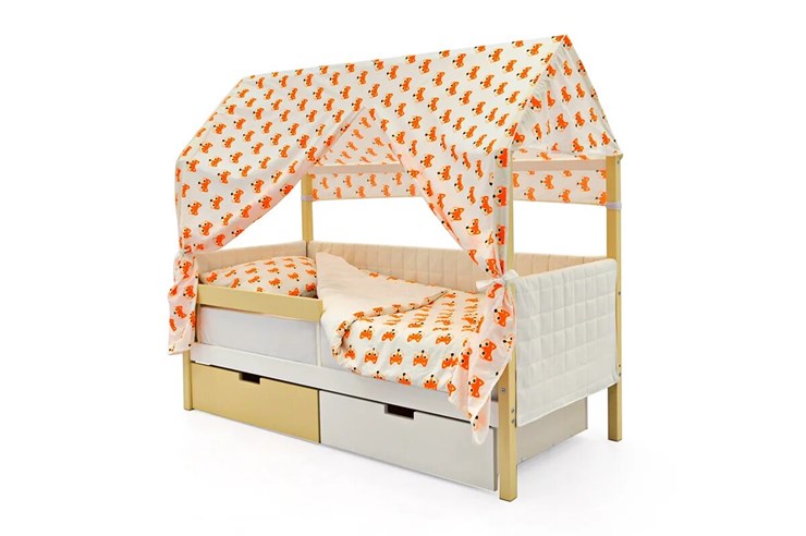 Кровать-домик в детскую «Svogen бежево-белый» мягкая в Перми - изображение 1
