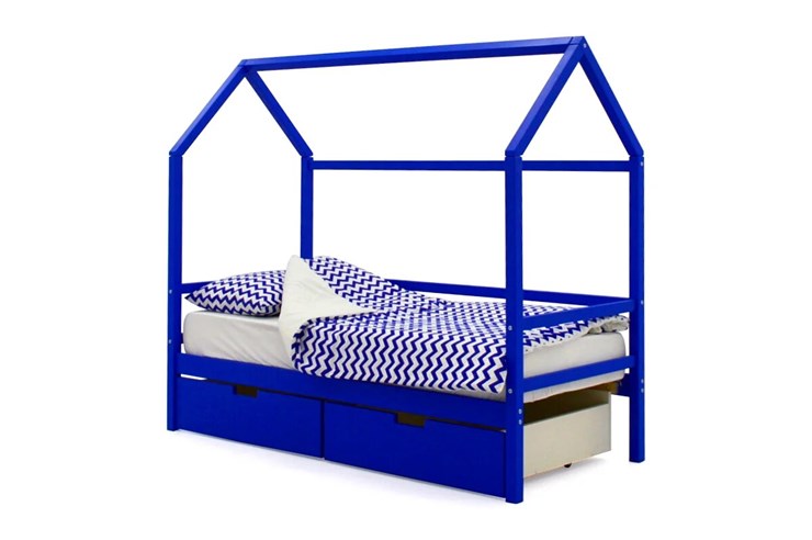 Кровать-домик Svogen синий в Перми - изображение 3