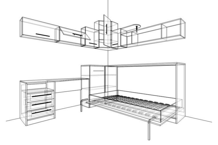 Детская кровать-шкаф Горизонтальная в кофейных тонах, Дуб Кальяри/Имбирь (900х2000) в Перми - изображение 3
