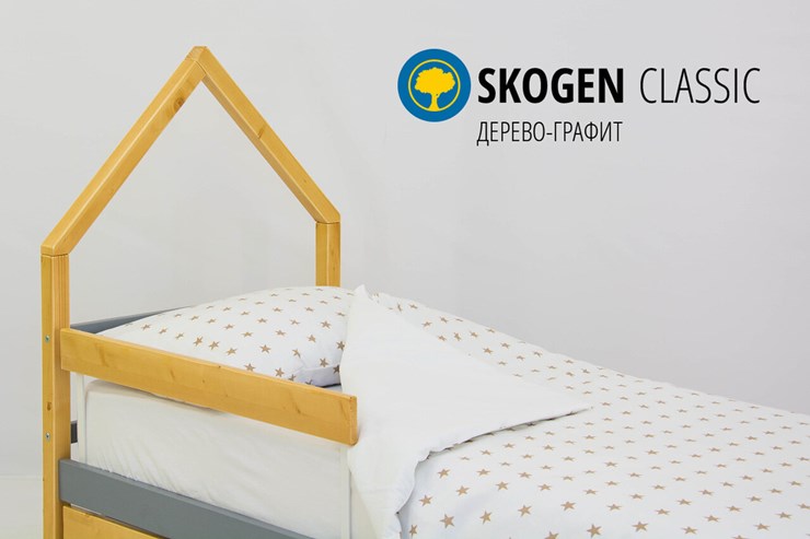 Детская кровать-домик мини Skogen дерево-графит в Чайковском - изображение 3