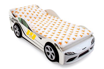 Детская кровать-машина с подъемным механизмом Супра белая в Перми - предосмотр 1