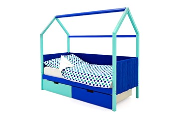 Детская кровать-домик Svogen, мятный-синий мягкая в Перми - предосмотр 4