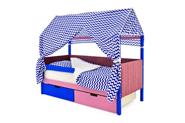 Детская кровать-домик «Svogen синий-лаванда» мягкая в Перми - изображение 1