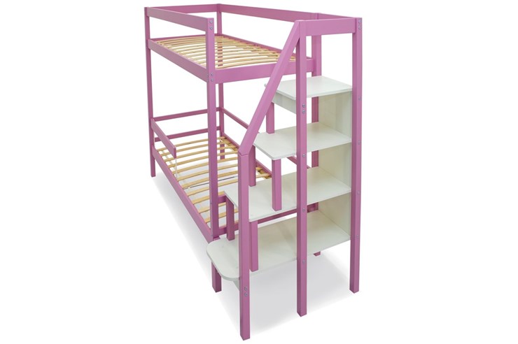 Детская двухэтажная кровать Svogen розовый в Березниках - изображение 11