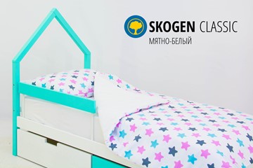 Детская кровать-домик мини Skogen белый-мятный в Перми - предосмотр 3