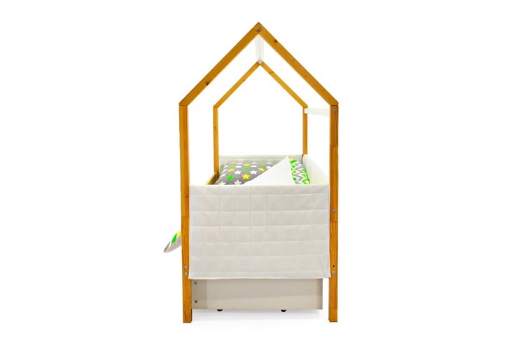 Кровать-домик детская «Svogen белая-дерево» мягкая в Перми - изображение 4