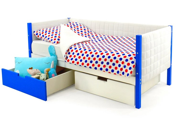 Детская кровать-тахта мягкая Skogen сине-белая в Перми - изображение 5