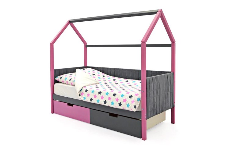 Детская кровать-домик «Svogen лаванда-графит» мягкая в Перми - изображение 3
