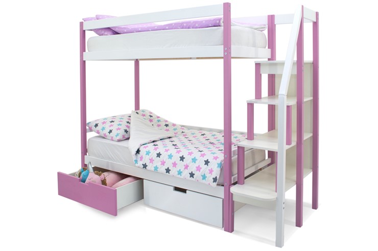 Детская 2-этажная кровать Svogen лаванда-белый в Перми - изображение 5