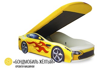 Кровать-машина детская Бондимобиль желтый в Перми - предосмотр 1