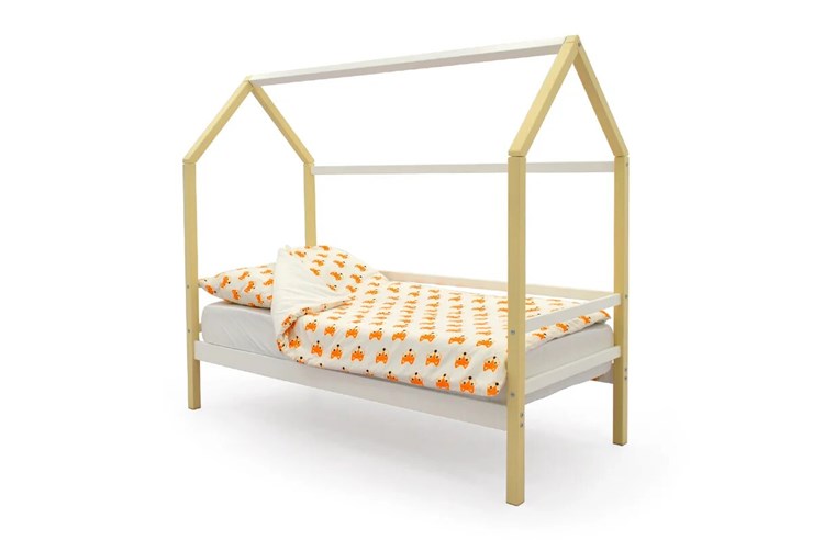 Кровать-домик детская Svogen бежево-белый в Перми - изображение 1