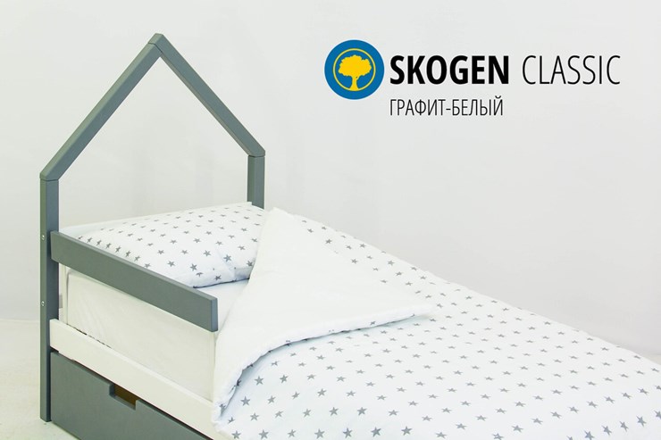 Кровать-домик мини Skogen графит-белый в Перми - изображение 2