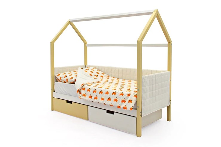 Кровать-домик в детскую «Svogen бежево-белый» мягкая в Перми - изображение 3