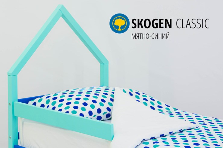 Детская кровать-домик мини Skogen мятно-синий в Перми - изображение 3