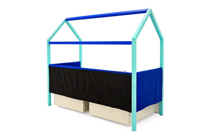 Детская кровать-домик Svogen, мятный-синий мягкая в Перми - изображение 6