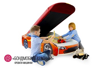 Кровать-машина в детскую Бондимобиль красный в Перми - предосмотр 1