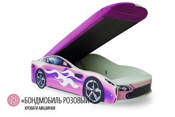 Кровать-машина в детскую Бондимобиль розовый в Перми - предосмотр 1