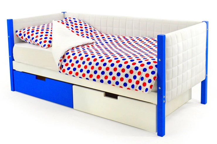 Детская кровать-тахта мягкая Skogen сине-белая в Перми - изображение 4
