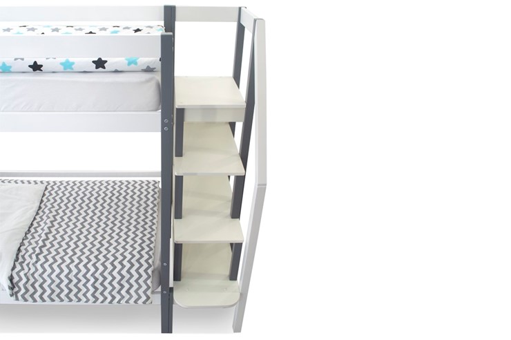 Детская двухэтажная кровать Svogen графит-белый в Перми - изображение 9