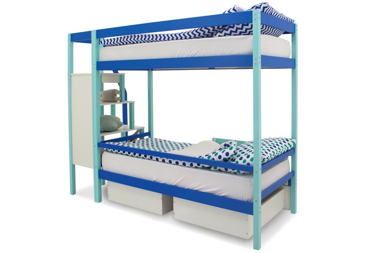 Детская 2-х ярусная кровать Svogen мятный-синий в Перми - изображение 6