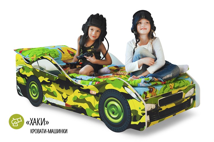 Кровать-машина детская Хаки в Перми - изображение 1