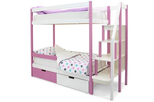 Детская 2-этажная кровать Svogen лаванда-белый в Перми - изображение