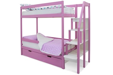 Детская двухэтажная кровать Svogen розовый в Соликамске